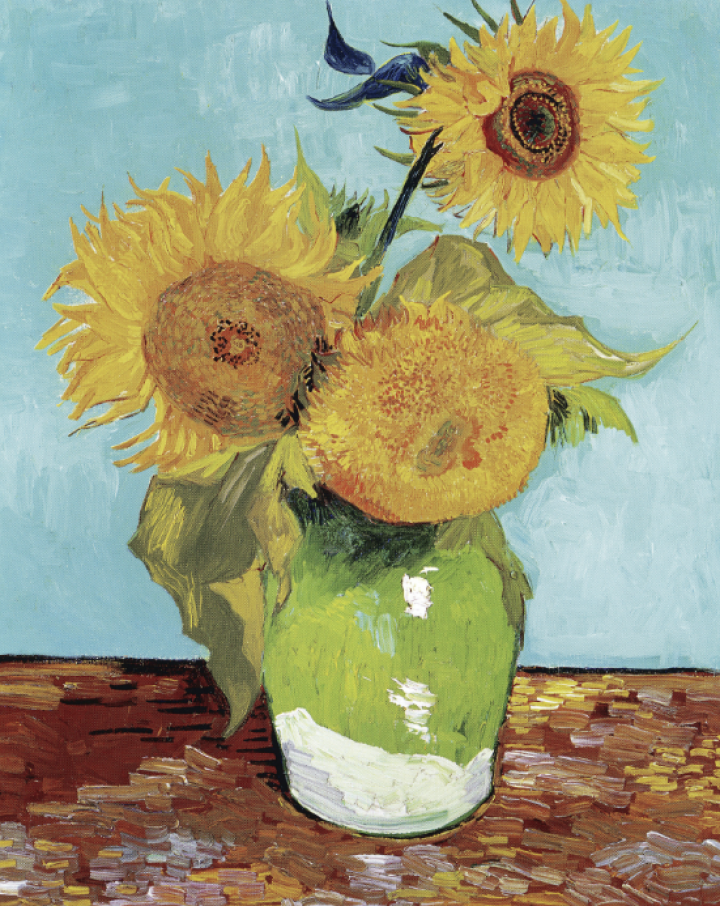 Vase With Three Sunflowers