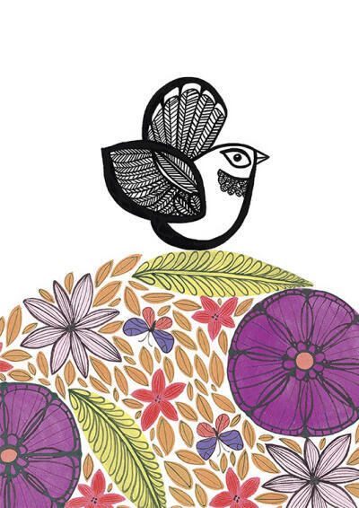 Purple And Orange Fantail