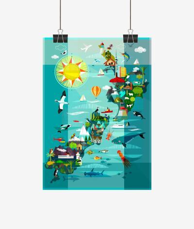 NZ Map Tea Towel