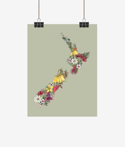 NZ Flora Tea Towel
