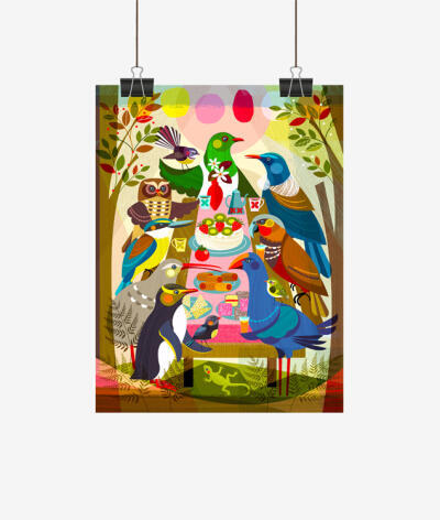 Party In The Forest Tea Towel