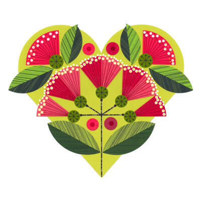 Pohutukawa Heart (Mini card)